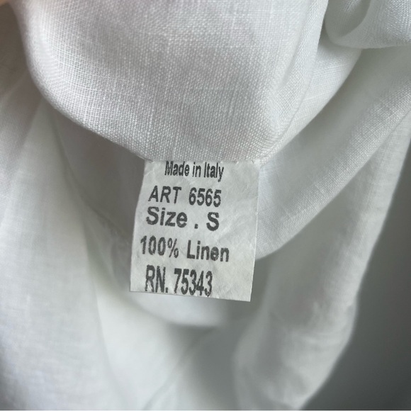 Valentina Naldi White 100% Linen Dress - Size Small - Picture 9 of 12